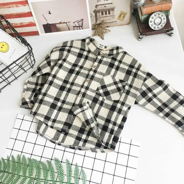 2-7 years 2017 New Boys Plaid Shirt Autumn Good Quality Fashion |