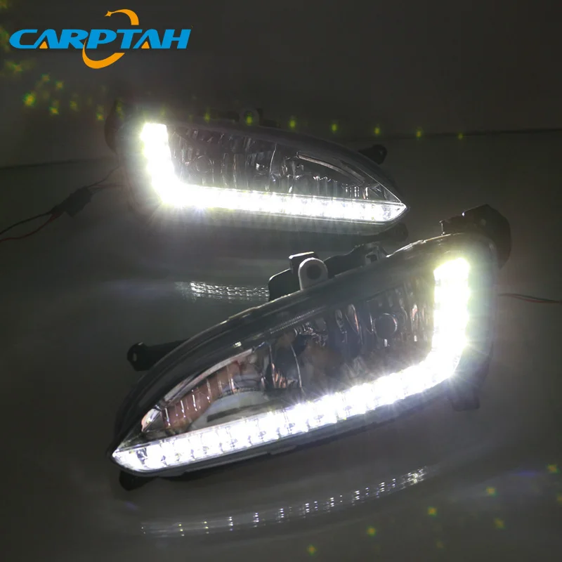 Светодиодный ные дневные ходовые огни для Hyundai Santa Fe IX45 2013-2015 Plug &amp Play