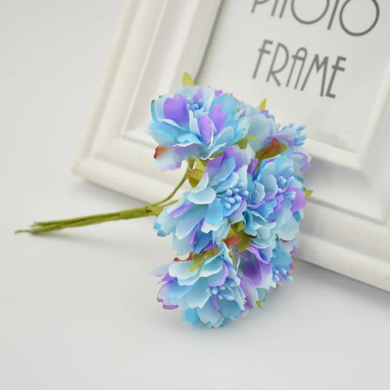 

6pcs Silk Stamen Bouquet Fake Flower For home Wedding Party Decora DIY Wreath Gift Box Accessories Artificial Flower Carnations