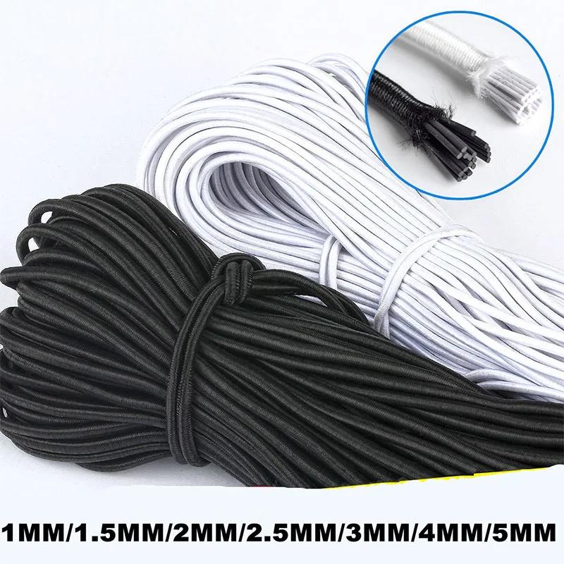 

5Meter/Bag 1MM/1.5MM/2MM/2.5MM/3MM/4MM/5MM High-Quality Round Elastic Band Elastic Line Rope Rubber Band DIY Sewing Accessories