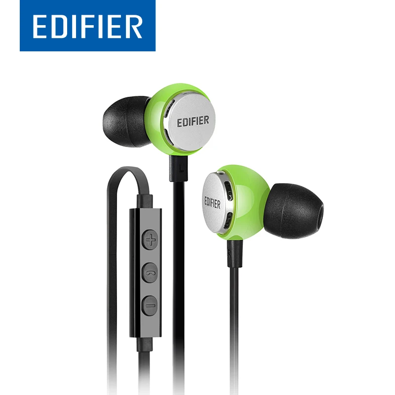 EDIFIER P293 наушники вкладыши HIFI бас Шум изоляции фитнес Поддержка Inline Управление с