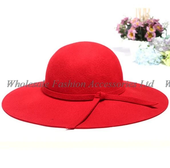 6 шт. классические женские зимние шерстяные флоппи шляпы с полями большие