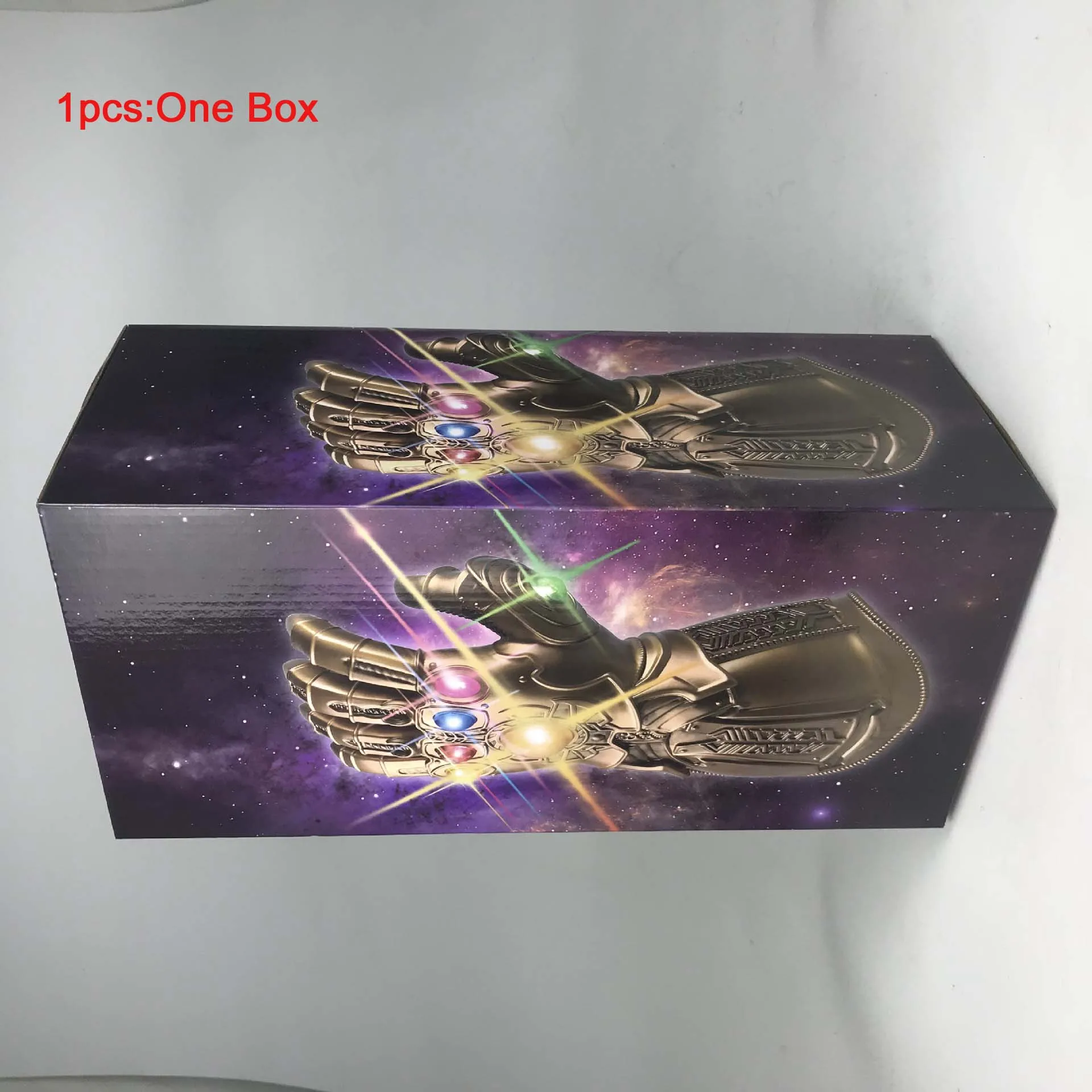 1pcs Box Marvel Мстители Бесконечность ВОЙНЫ ЖЕЛЕЗНЫЙ ЧЕЛОВЕК перчатка Led супергерой Железный человек Тони Старк перчатки фигурка Коллекционная модель Косплей Костюм игрушка - Цвет: 1pcs Box