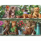 Набор для вышивки крестиком с изображением цветов и кошек