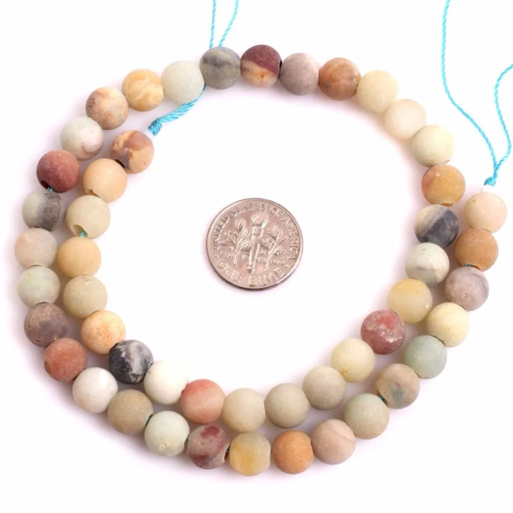 

8mm Hole 2.5mm Natural Stone Beads Round Gorgeous Amazonite Matte Agata Loose Beads for DIY Jewelry Making Necklace Bracelet 15"