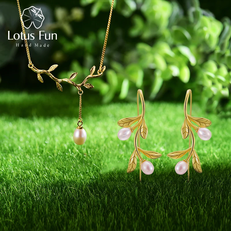 Lotus Fun Real 925 пробы серебро натуральный жемчуг ювелирные украшения водослива из