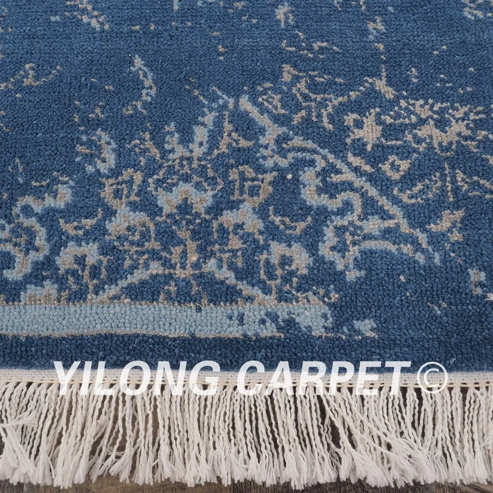 YILONG 5 'x 7' китайские шерстяные ковры с узлом ручной работы синий фон для