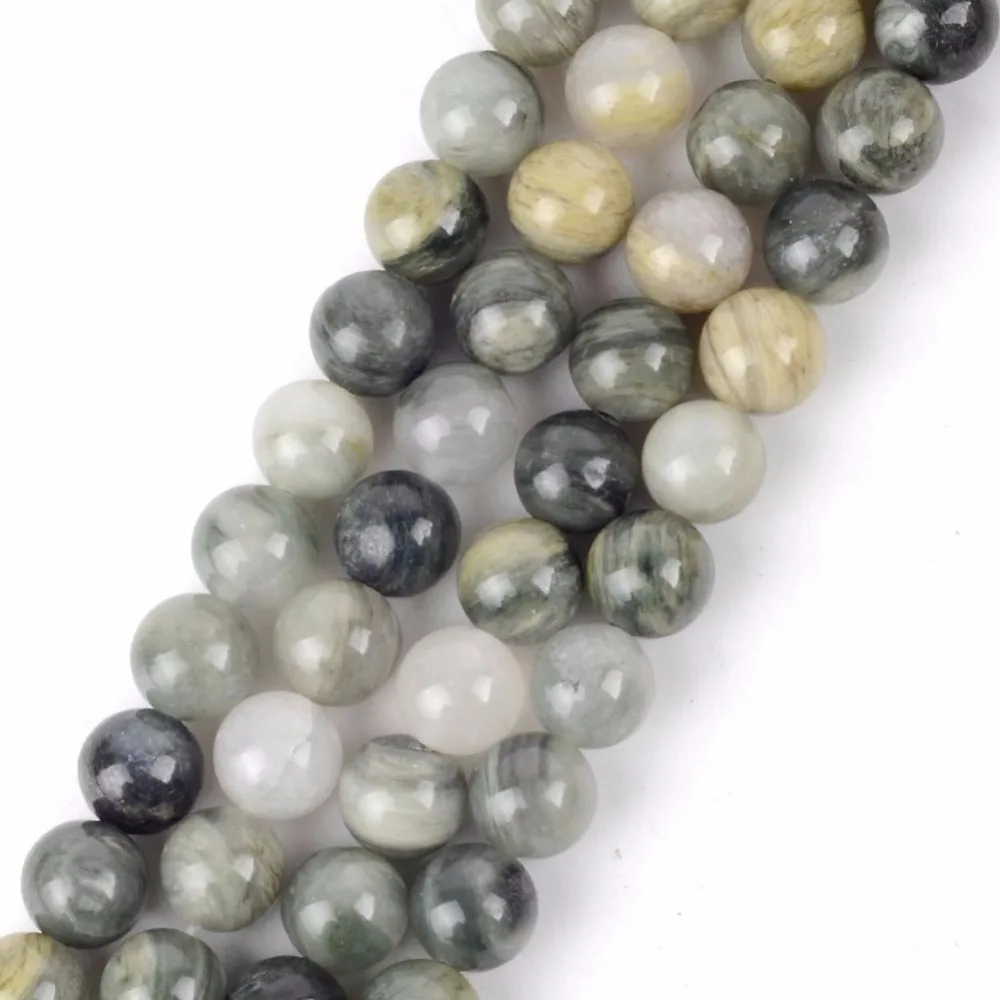Wholesale 4 6 8 10mm Natural Mineral Green Grass Agates Stone Round Beads for Jewelry Making 15&quot Ball Accessories | Украшения и