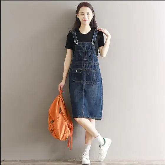 Женское джинсовое платье летнее модное средней длины красивое Ковбойское жилет