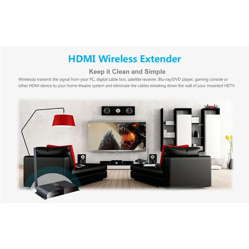50 м/1080 футов P беспроводной Hdbitt HDMI удлинитель Ретранслятор HD передатчик приемник