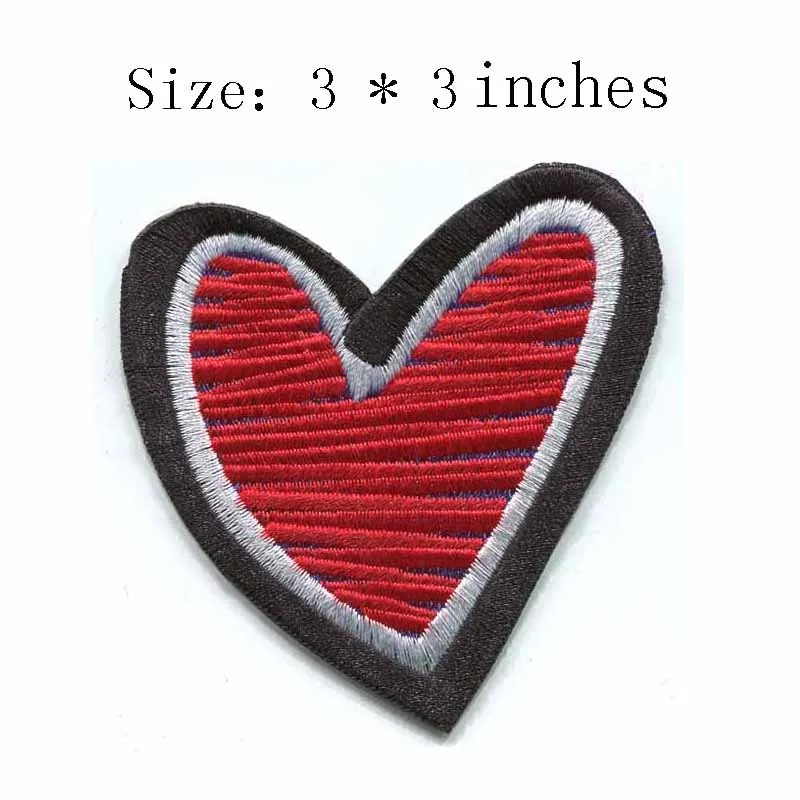 

Free Shipping Red Heart Shape 3.0"wide Embroidery Patch for Cloth Patch/Beaded Lace Applique/Custom Embroidery Patch