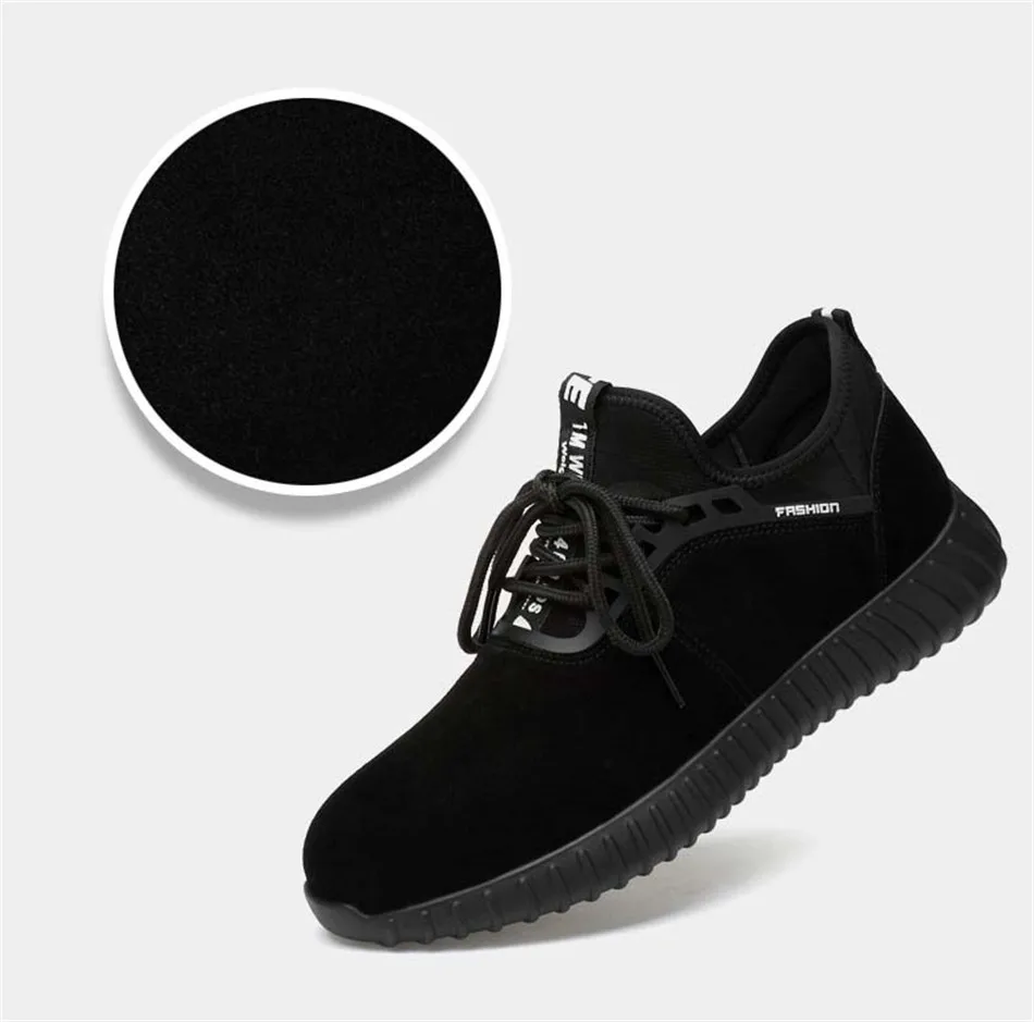 2019 New Men Steel Toe Boots Safety Shoes Casual Breathable Suede Work For Protective Construction | Обувь