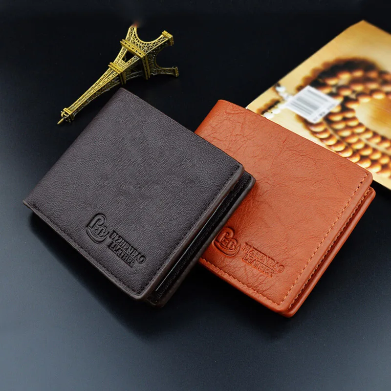 Мужские бумажники кошельки маленькие ПУ Модные прочные для кредитных ID карт