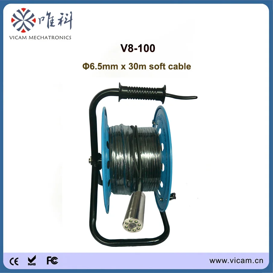 Профессиональная подводная камера видеонаблюдения с канализационным кабелем на