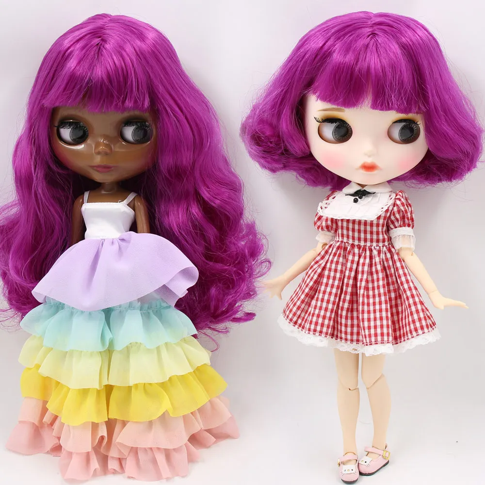 Ледяные обнаженные куклы Blyth No. BL732 фиолетовые волосы для тела 1/6 bjd, pullip, licca, jerryberry