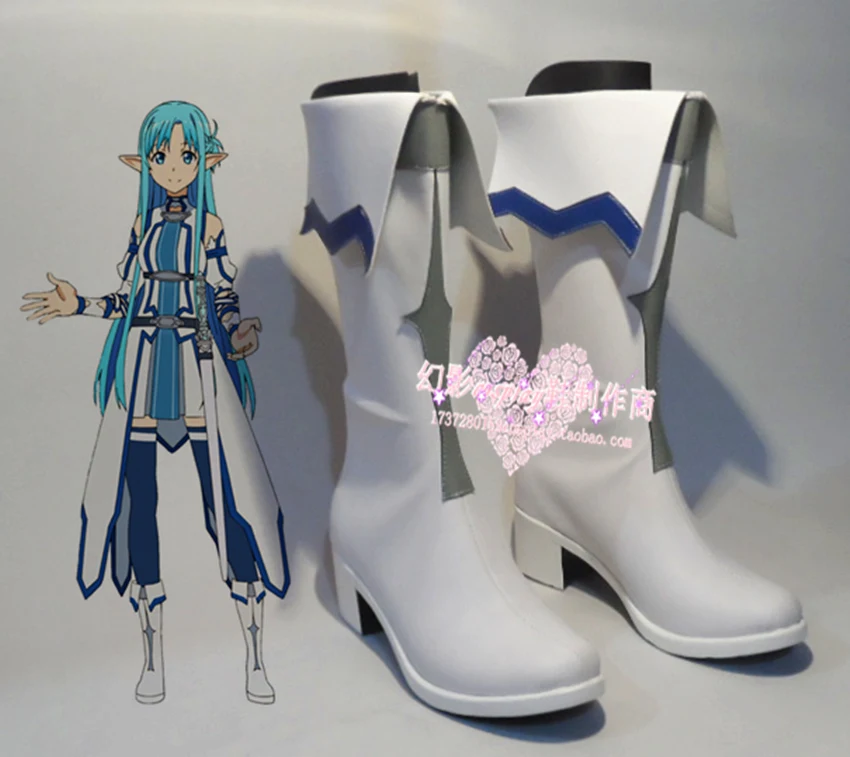 Аниме меч искусство онлайн Asuna Yuuki Вечерние белый Хэллоуин Обувь для девочек