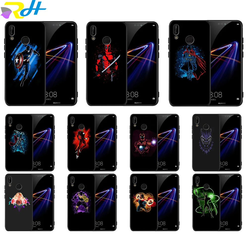 Для funda Huawei P20 lite чехол Мстители: Endgame черные ТПУ чехлы для P8 2017 Coque Etui P30 Pro Psmart