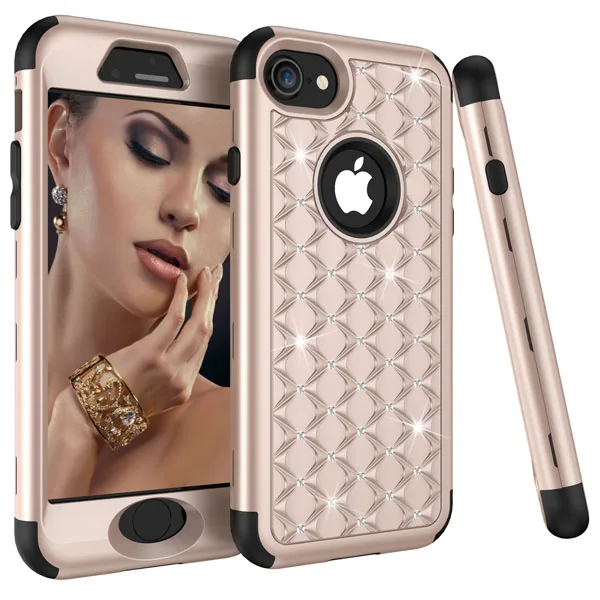 Gold and Black Противоударный армированный чехол для телефона s для iphone 11Pro Max X XR XS Max 6 7 8 plus, чехол для samsung Galaxy Note 8, чехол со стразами, 360 чехол - Цвет: Gold and Black
