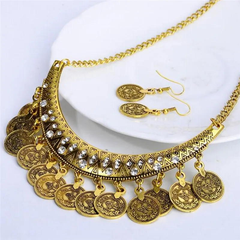 2021 золото/серебро кисточкой заявление ожерелье серьги панк колье Parure Bijoux Femme