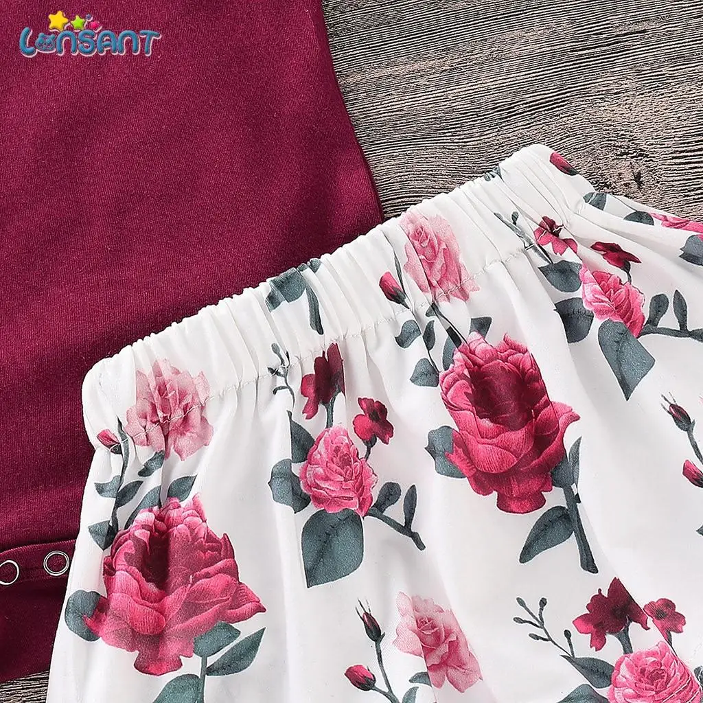 

LONSANT Baby Girls Kids Princess Summer Clothes Set Infant Baby Girls Clothes O-Neck Blouse Tops Floral Skirts Clothing Set N30
