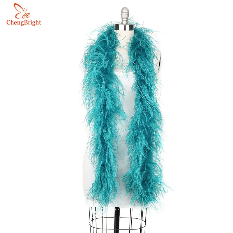 Sky blue ChengBright 2 ярдов/партия 2 слоя натурального пушистого боа из страусиных перьев костюмы/отделка для вечерние/костюм/шаль/ремесло страусиные перья - Цвет: Sky blue
