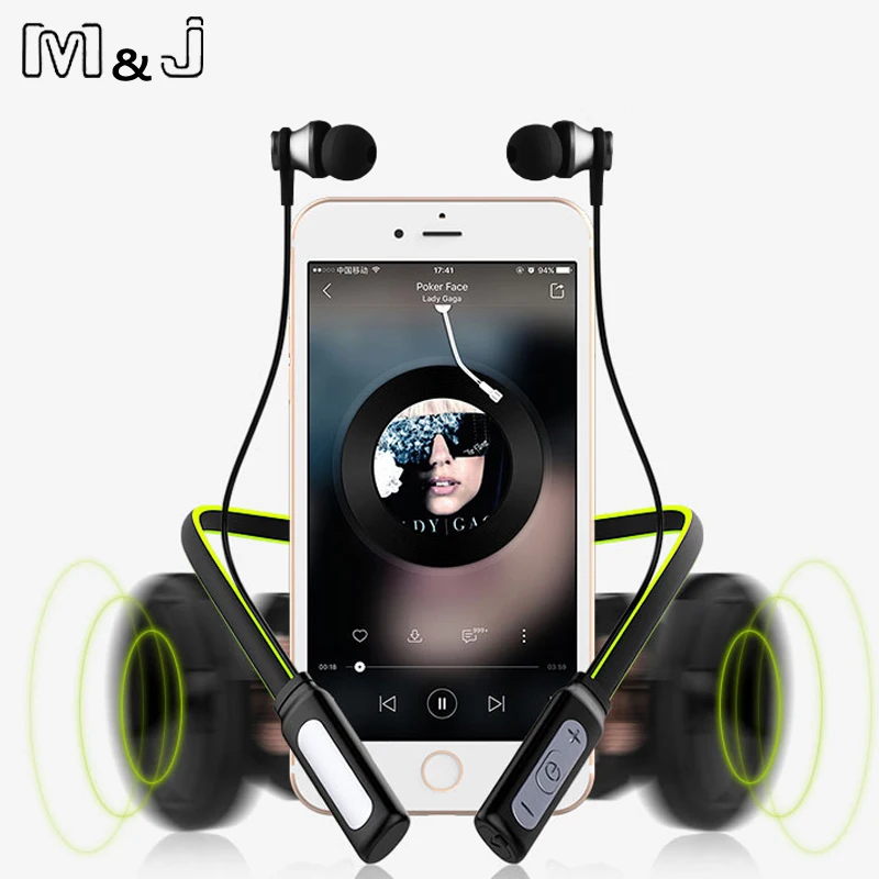 Свернутые стерео беспроводные Bluetooth наушники гарнитура для спорта на открытом