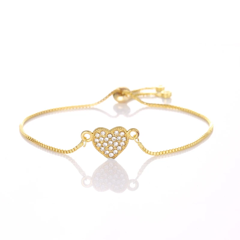 Простой очаровательный браслет сексуальный в форме сердца золотой женский