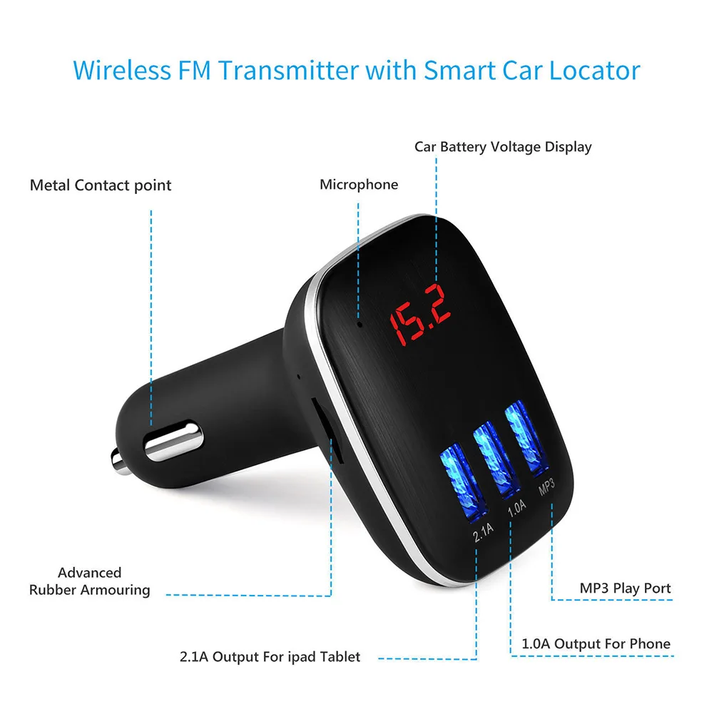 MP3 плеер Bluetooth fm передатчик Интеллектуальный ЖК беспроводной автомобильный