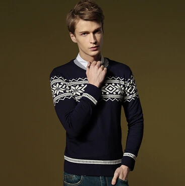 Корейский печать теплый свитер мужской | Мужская одежда