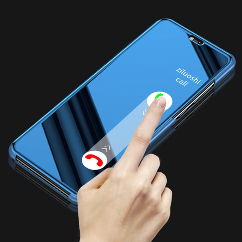 Кожаный защитный флип чехол с зеркальной поверхностью 360 для Huawei honor 8X 8C 8A 8 S play 10