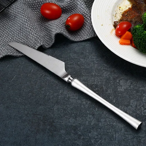 Sliver Knife Новинка, благородная посуда GH, нож, вилка, столовые приборы, розовый, золотой, серебряный, черный, набор посуды, кухонные столовые инструменты для еды, кофе, десерт - Цвет: Sliver Knife