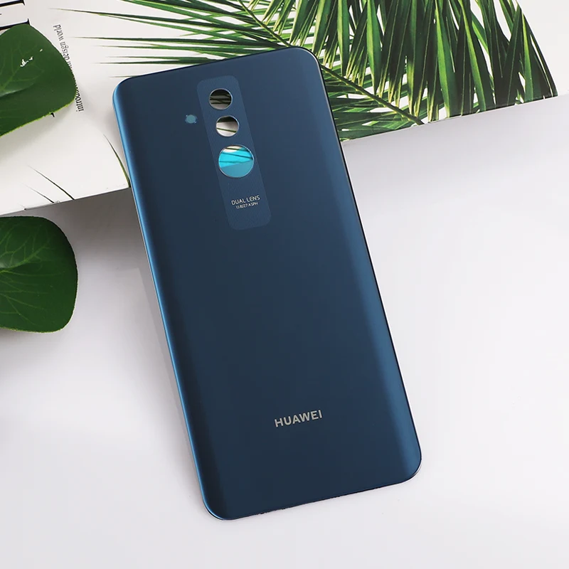 Blue Чехол из закаленного стекла для huawei mate 20 lite, задняя крышка для батареи, запасные части+ клей - Цвет: Blue