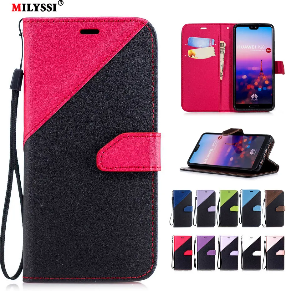 Чехол MILYSSI для Huawei P20/P20 Lite разноцветный кожаный чехол бумажник с откидной крышкой