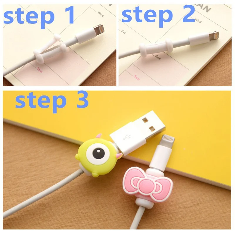FFFAS мультфильм USB кабель протектор Организатор довольно Winder чехол в виде ракушки для Apple IPhone 5 5S 6 6s 7 8 X Plus защита кабеля
