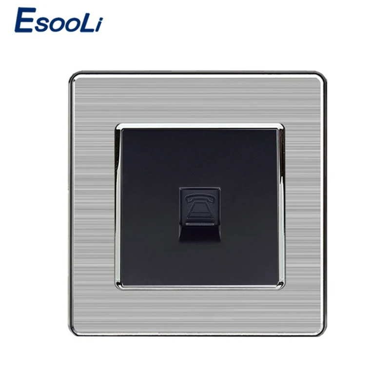Esooli 1 Gang RJ11 2 ядерный телефонный разъем роскошная настенная розетка из