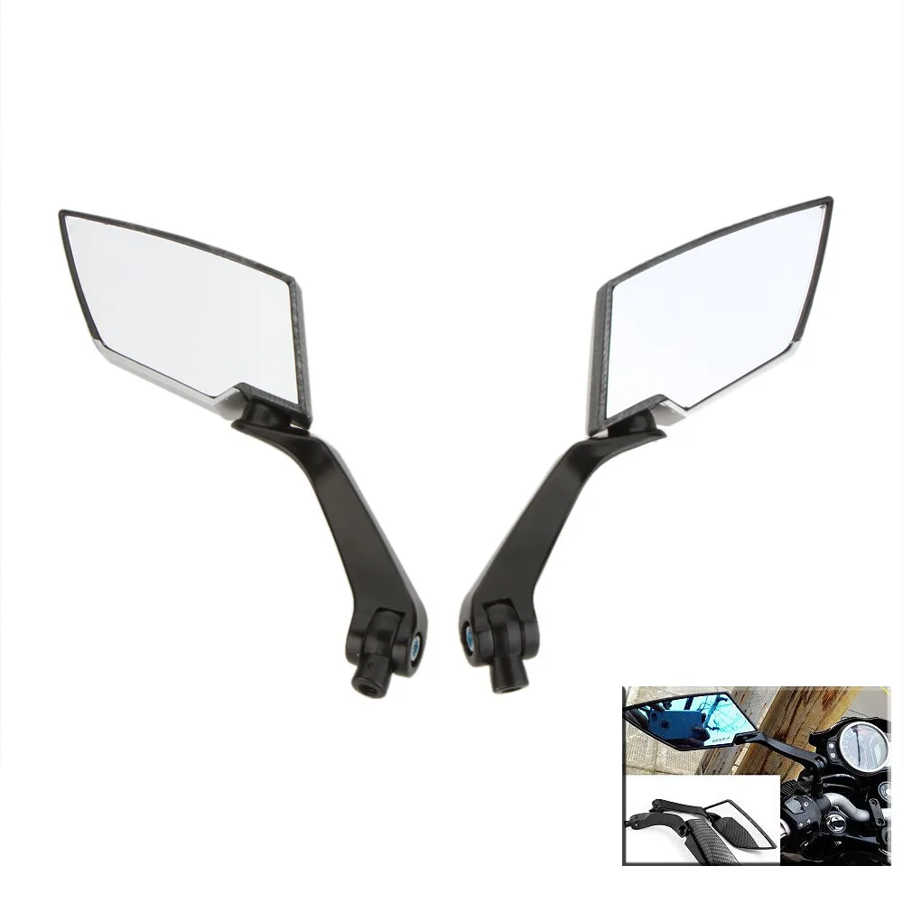 Карбоновые зеркала заднего вида для мотоцикла, подходят для Yamaha Kawasaki Suzuki Honda KTM, алюминиевые зеркала заднего вида с ЧПУ