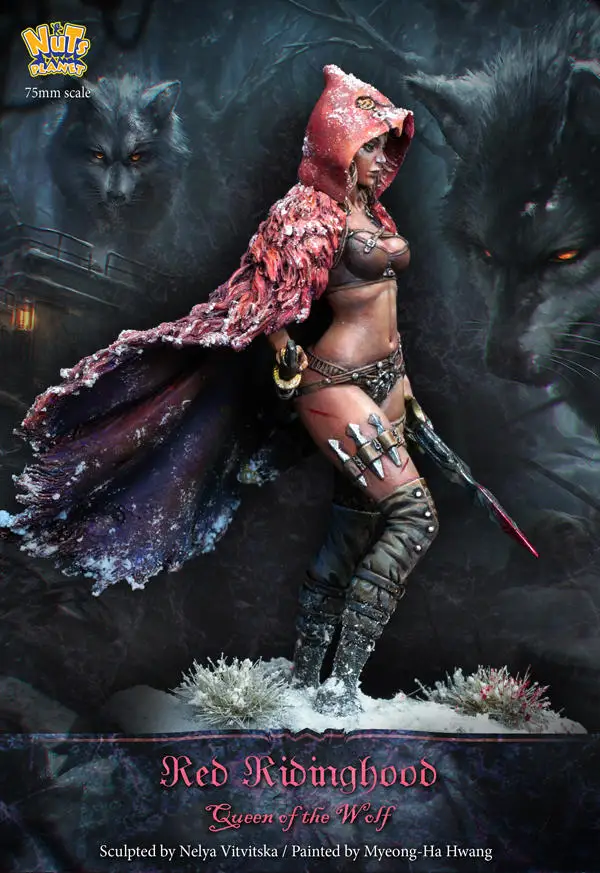 [Loong Way Miniatures] ореховая планета красная шапочка 75 мм миниатюрная смола|Аксессуары