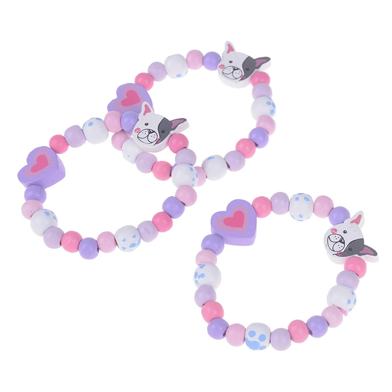 3 шт./компл. красивый браслет конфетного цвета безопасное ожерелье с собачкой