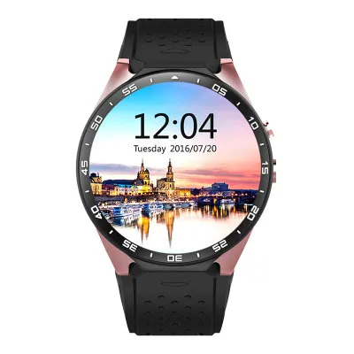 Золотой HD большой экран 512MB+ 4G Android 5,1 wifi 3g gps Sim карта смарт-часы умные часы монитор сердечного ритма фитнес-трекер мужские VCR - Цвет: Золотой
