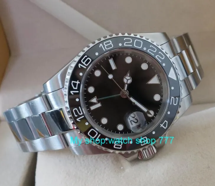 Часы наручные PARNIS GMT Мужские механические 40 мм с сапфировым стеклом | Наручные