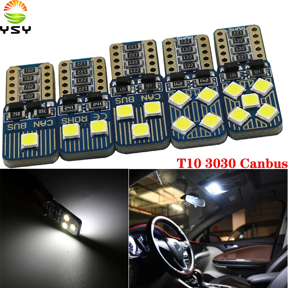 YSY 50 шт. T10 W5W супер яркие 3030 2/4/6/8/10 SMD светодиодсветодиодный CANBUS без ошибок