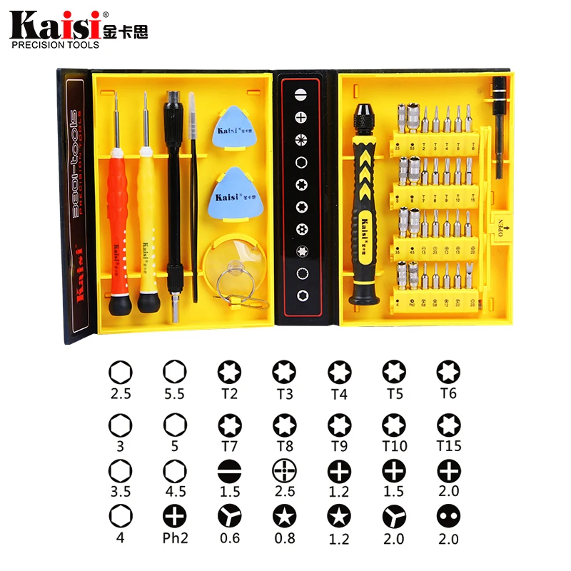 

Kaisi 38 in 1 Magnetic Screwdriver Set Repair Tool Kit for iPhone/Computer/iPad/Samsung Galaxy/eye glasses/Household screwdriver