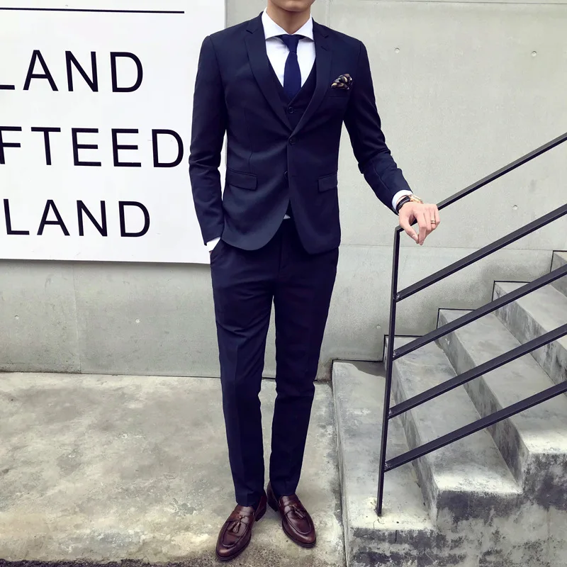 Костюм Homme Mariage облегающие деловые костюмы из 3 предметов мужские однобортные