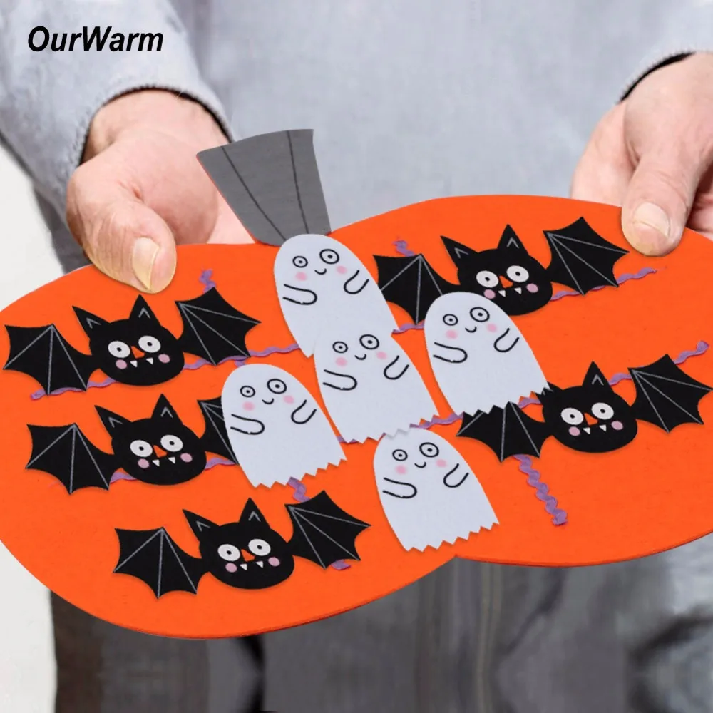 Ourwarm/1 шт.; подарочные детские развивающие праздничные Вечерние игры на Хэллоуин с тыквенным носком 45x43 см