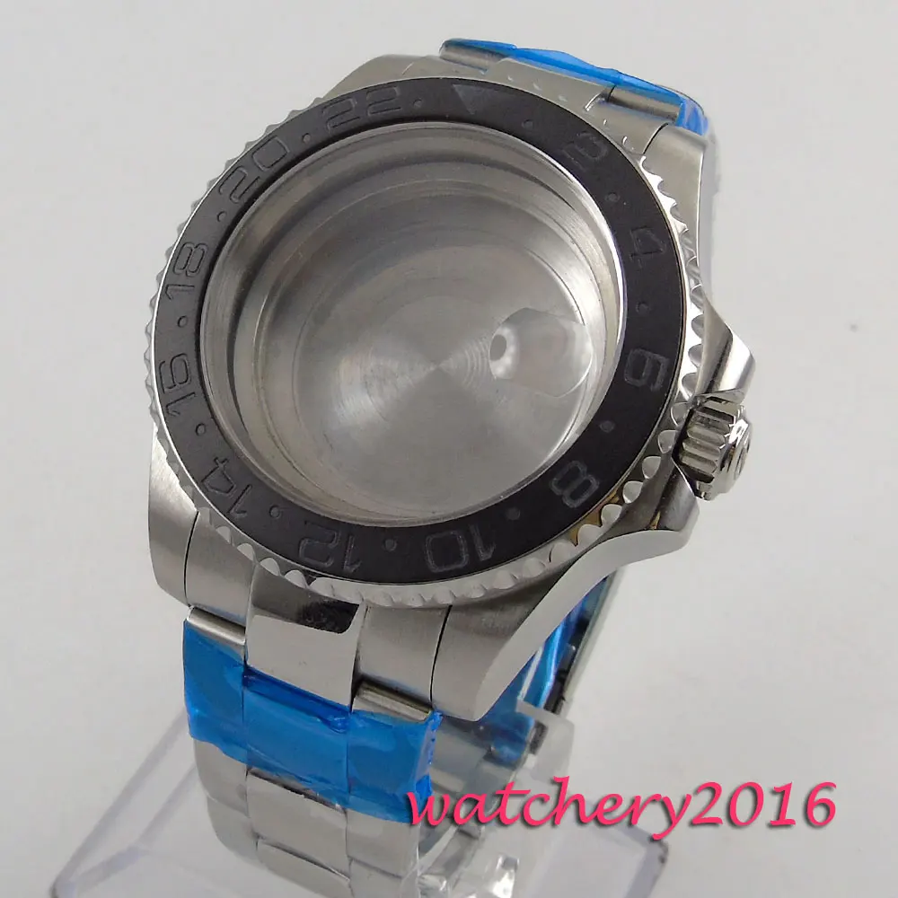 

40mm Sapphire Glass Black ceramic bezel Watch Case fit ETA 8215 2836 Movement