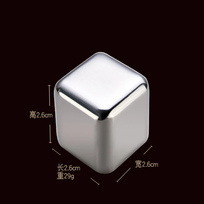 

Stainless Steel Ice Cubes Reusable Metal Chilling Stones with Tongs for Bar Club Whiskey Wine Beer