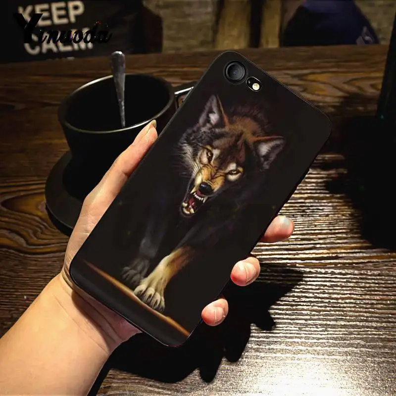 Yinuoda свирепый Волк и тигр Coque Shell DIY красочный чехол для телефона для iPhone 7X6 6S 8 Plus 5 5S SE 5C 11 11pro 11promax
