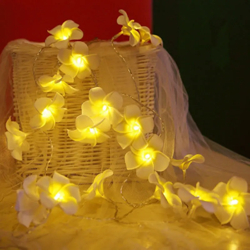 

1.5M/3M LED Plumeria Led String Fairy Lights Battery Operated Christmas Garlands Wedding Valentines Decoration
