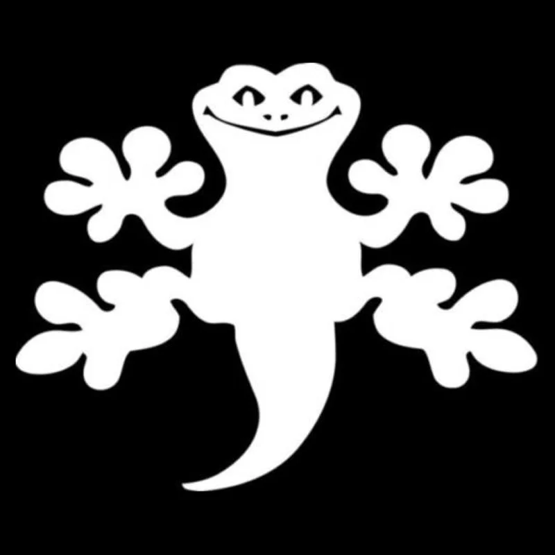 

14.2cm*11.6cm Gecko Lizard Funny Cartoon Animal Stickers Decals Vinyl Black/Silver S3-5107