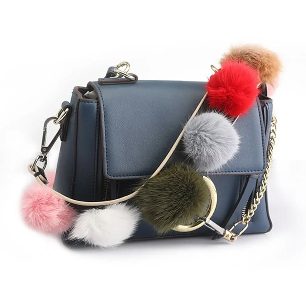 2018 новые цветные Меховые помпоны на ремне зимние сумки с ручкой широкая сумка